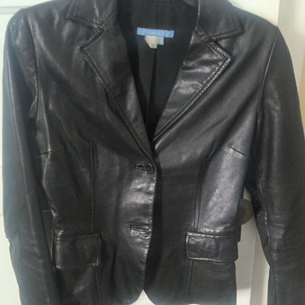 Black Leather Zara Blazer